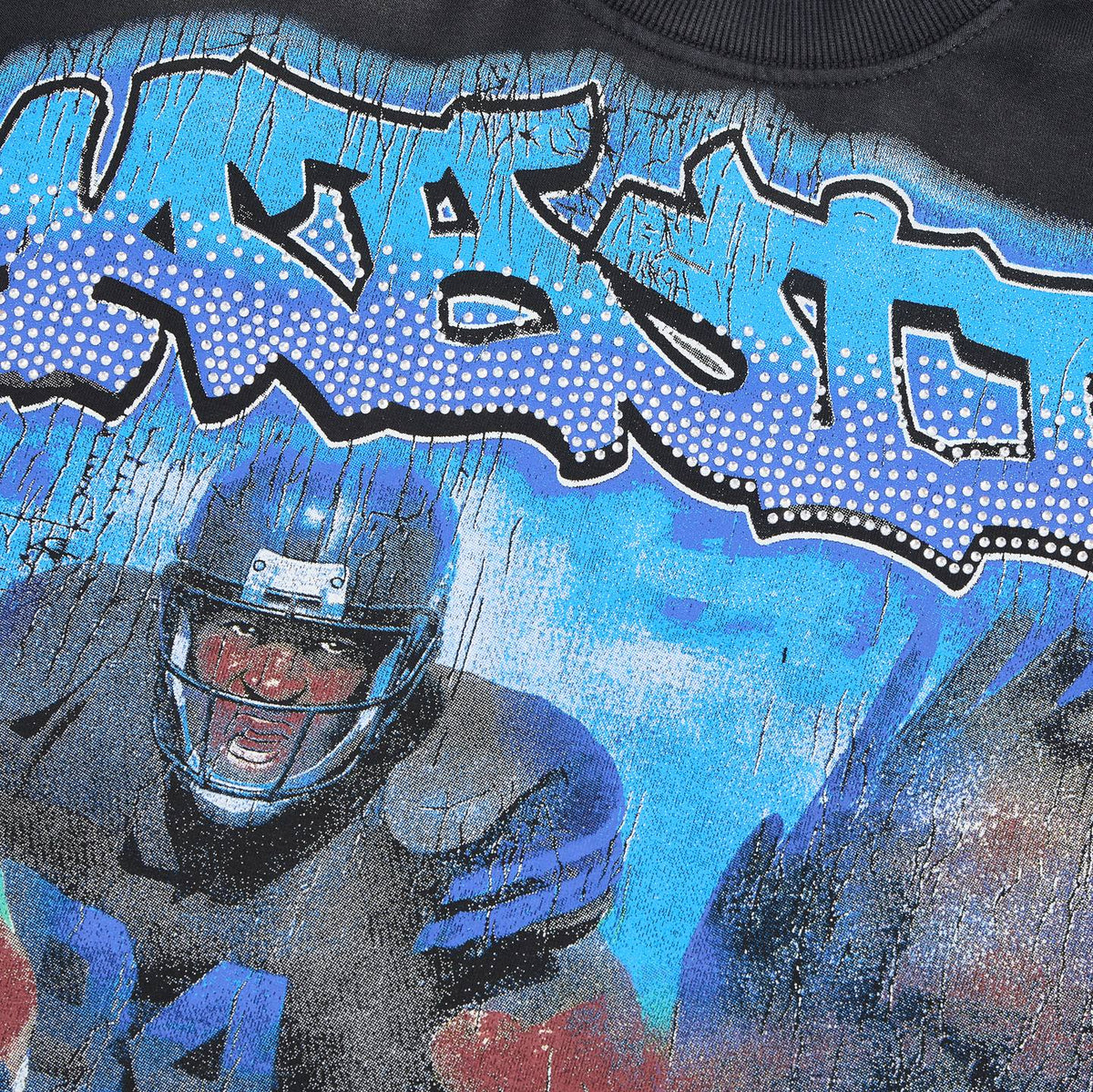 MAJESTIK City View Rhinestone Football Graphic T-Shirt