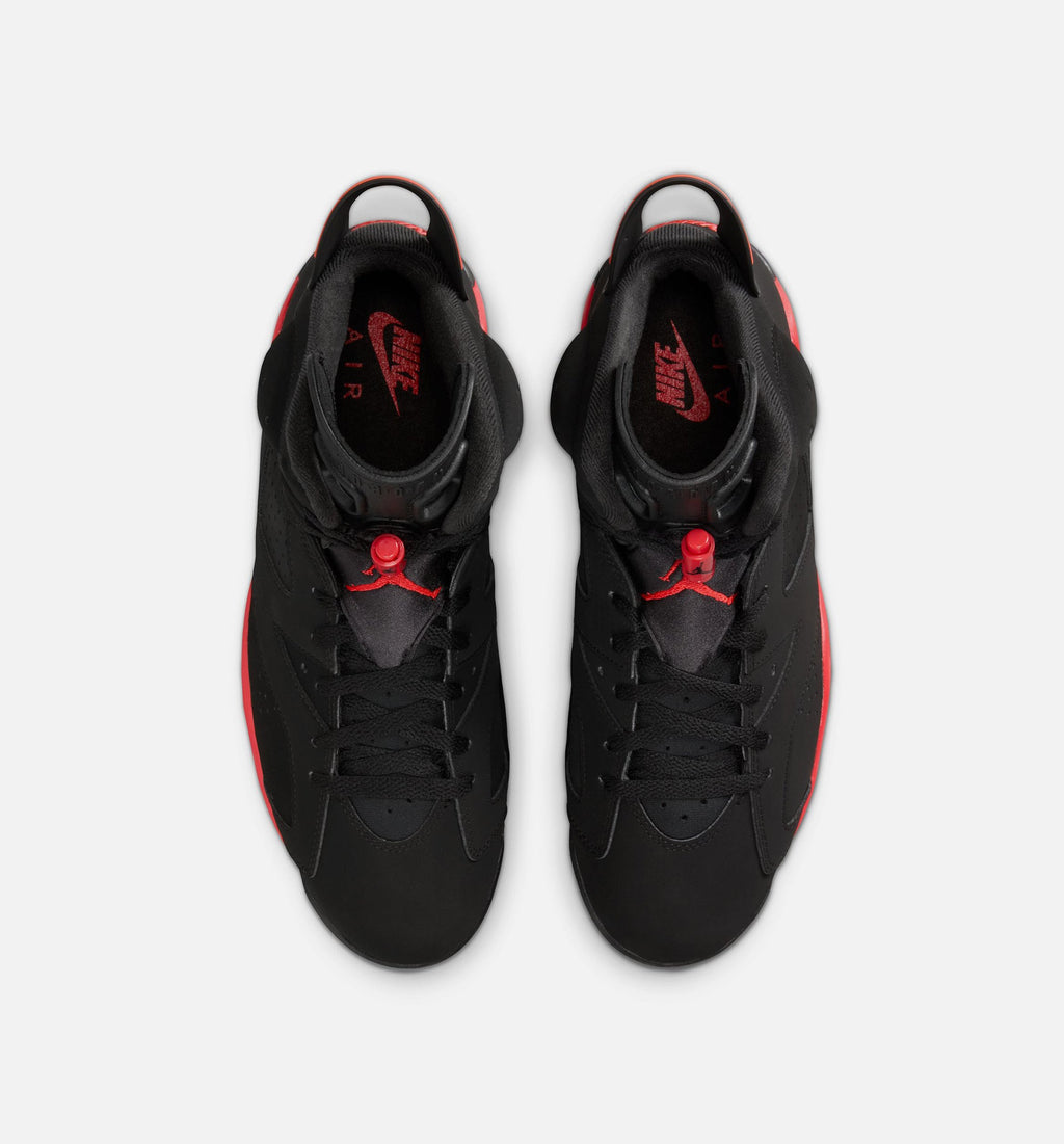 Air Jordan 6 Retro Infrared Men's Sneakers - Black / Light Crimson