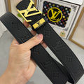 LOUIS VUITTON LV 25S BELT 38 MM IN BLACK CALFSKIN 593284