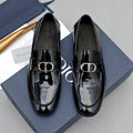 Dior Black Glossy Hardware Loafers