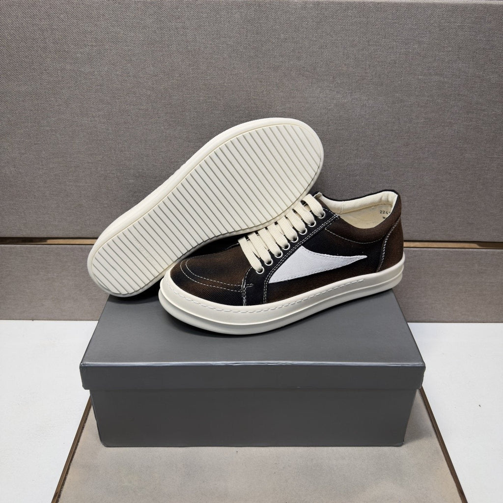 Dark Brown Panel Low-Top Sneakers