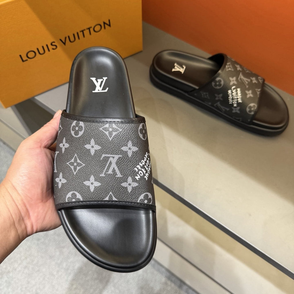 Louis Vuitton Monogram Slide Sandals - Low-Profile Sole