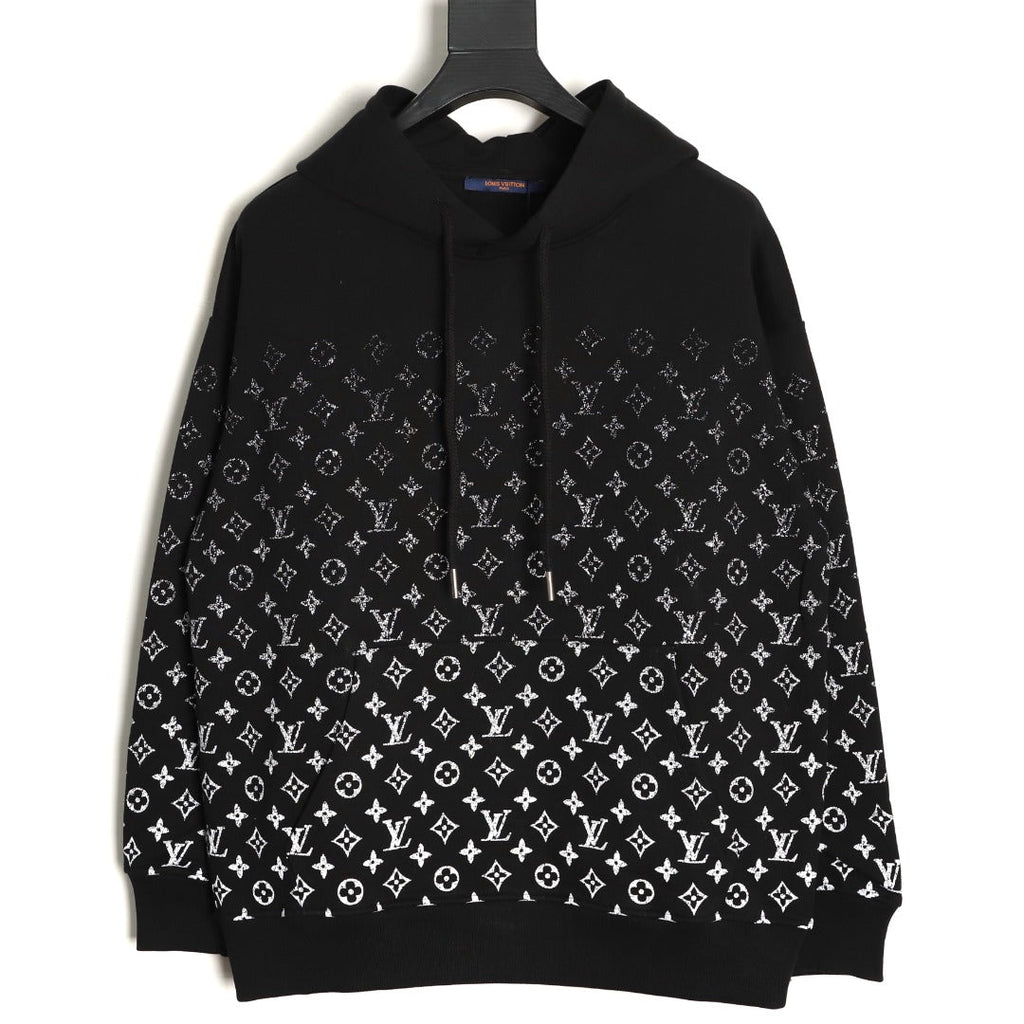 Louis Vuitton Gradient Monogram-Style Pullover Hoodie - Black